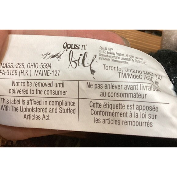 Opus Reindeer Plush Bloom County 1995 Christmas Forget Me Not American Greetings - Picture 8 of 11